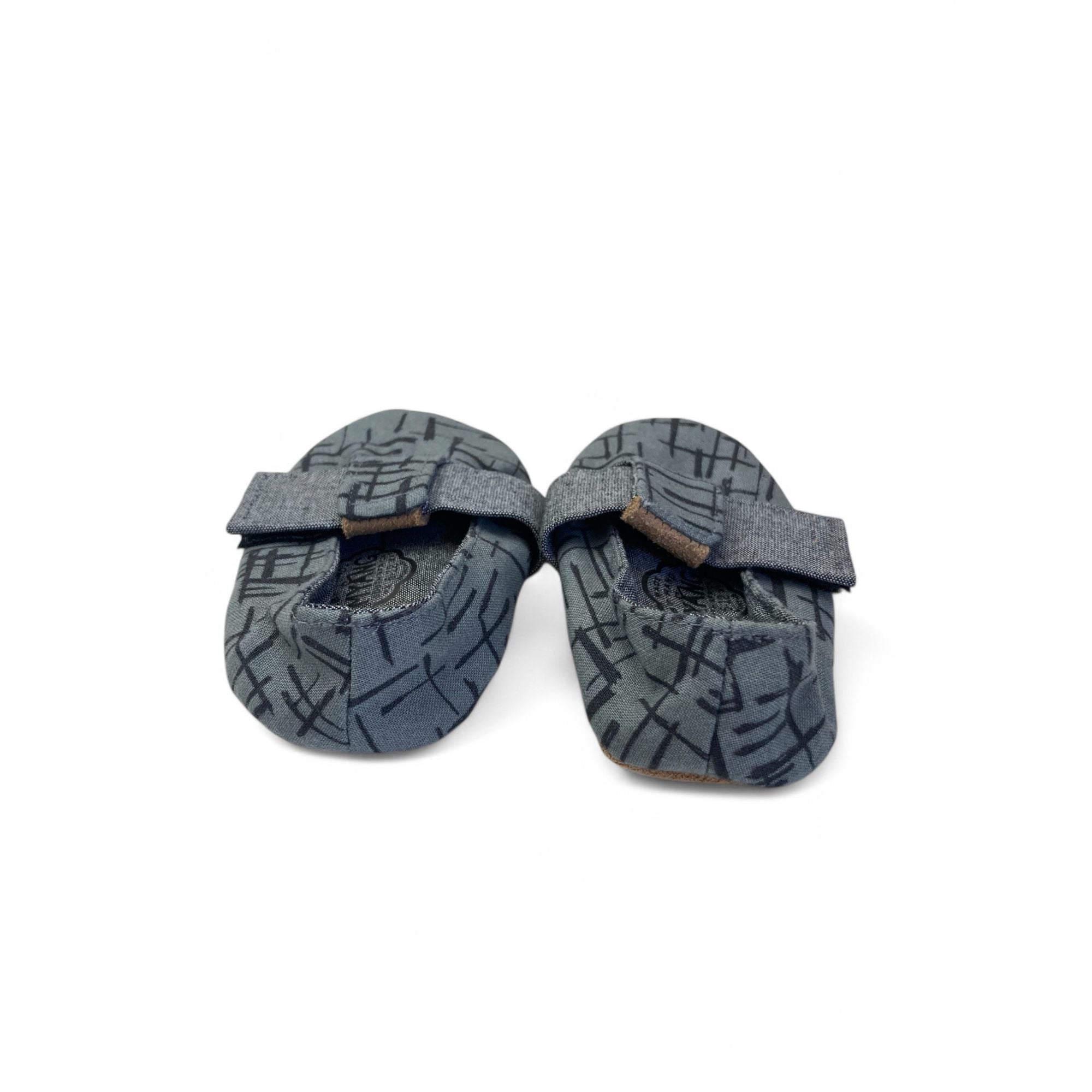 6-12M Dark Green & Grey Fabric Soft Soles Shoes - Myang