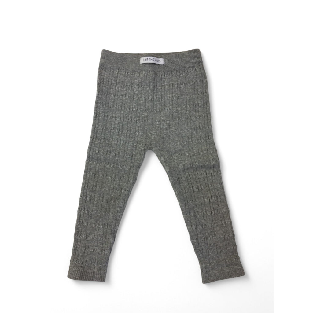 3-6M Grey Cableknit Viscose Blend Leggings - Earthchild