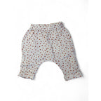 0-3M White & Rust Dotted Cotton Gauze Harem Shorts - Clicks