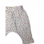 0-3M White & Rust Dotted Cotton Gauze Harem Shorts - Clicks