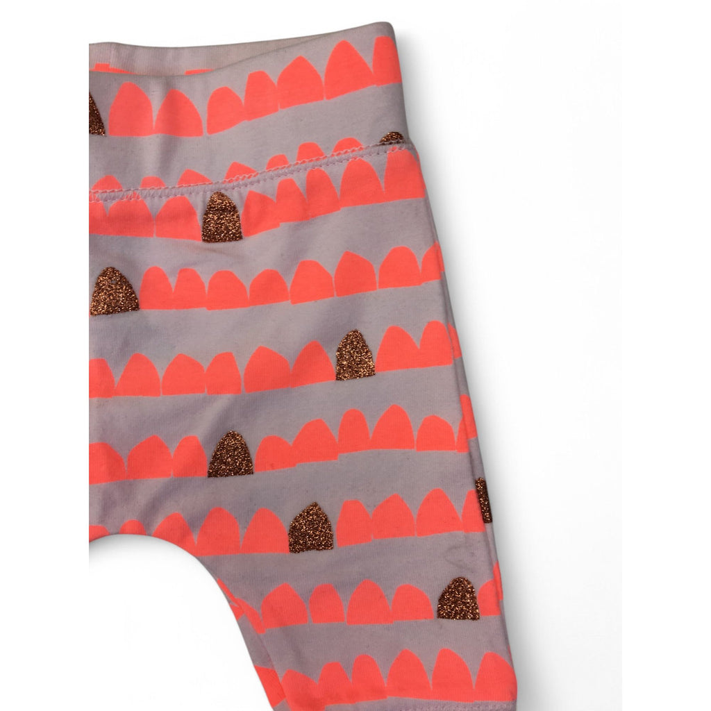 NewbornLight Pink & Neon Coral Scallop Print Leggings - Cotton On