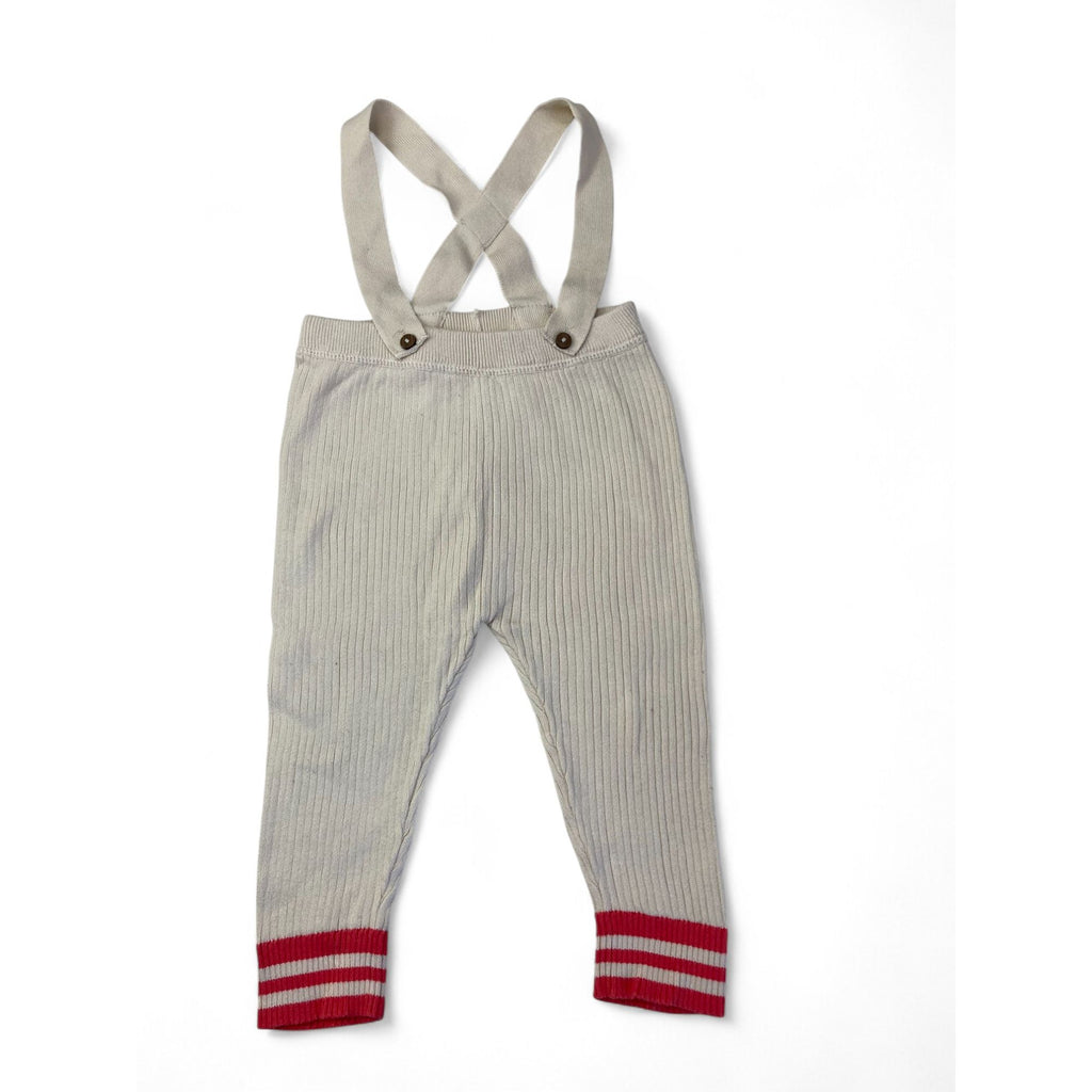9-12M Cream Ribbed Suspender Leggings - Next