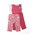 0-3M Cerise Pink & White Ribbed Sleeveless Vests & Leggings - F&F