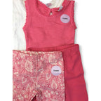 0-3M Cerise Pink & White Ribbed Sleeveless Vests & Leggings - F&F