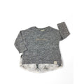 3-6M Grey Viscose Knit Chiffon Back Sweater - River Island Mini