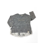 3-6M Grey Viscose Knit Chiffon Back Sweater - River Island Mini