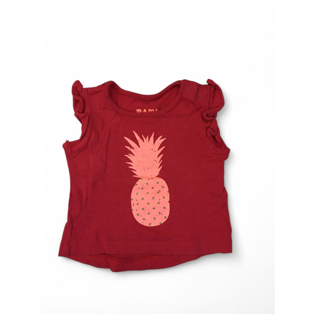 Newborn Red & Coral Pineapple Top - Cotton On