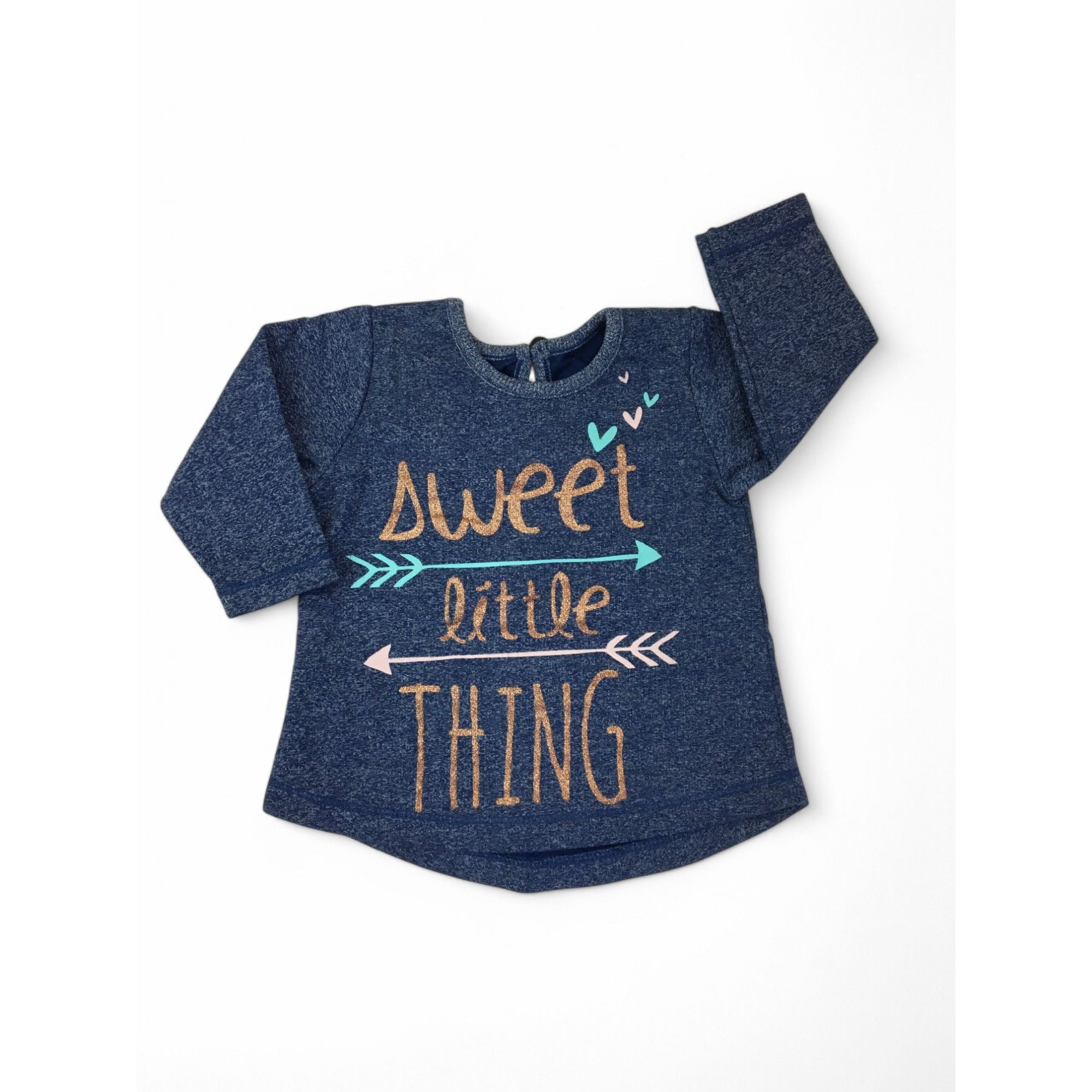 1-3M Blue Melange Long Sleeve Graphic T Shirt - Woolworths