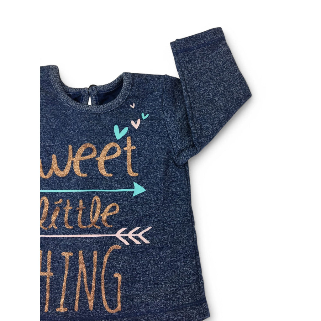 1-3M Blue Melange Long Sleeve Graphic T Shirt - Woolworths