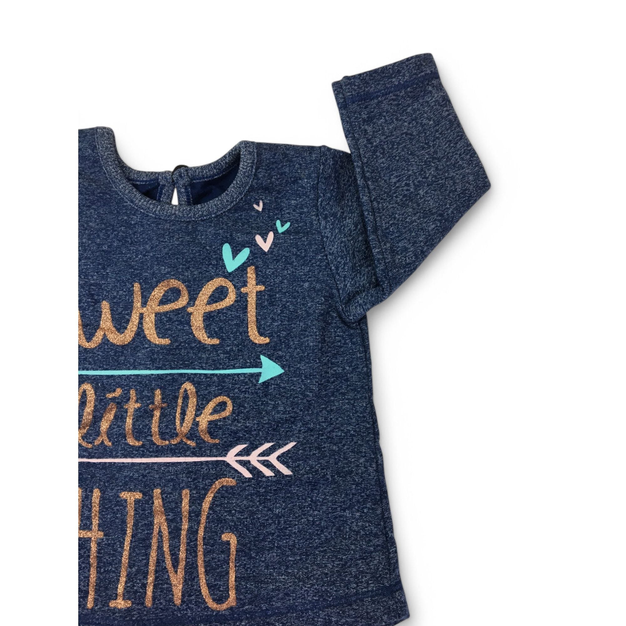 1-3M Blue Melange Long Sleeve Graphic T Shirt - Woolworths