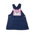 6-12M Dusty Blue Melange Puppy Pinafore Dress - Real