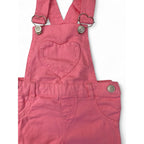 6-12M Pink Heart Pocket Summer Dungaree - Cuddlesome