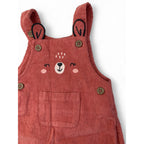 1-3M Coral Corduroy Bear Dungaree - Woolworths