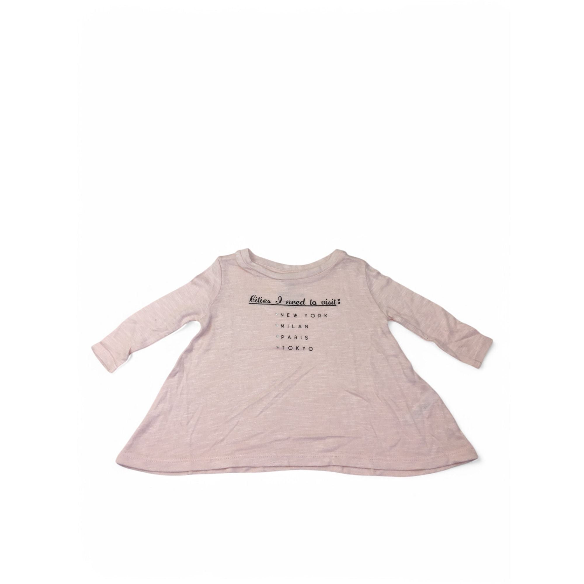 0-3M Light Pink Viscose Knit Top - River Island Mini