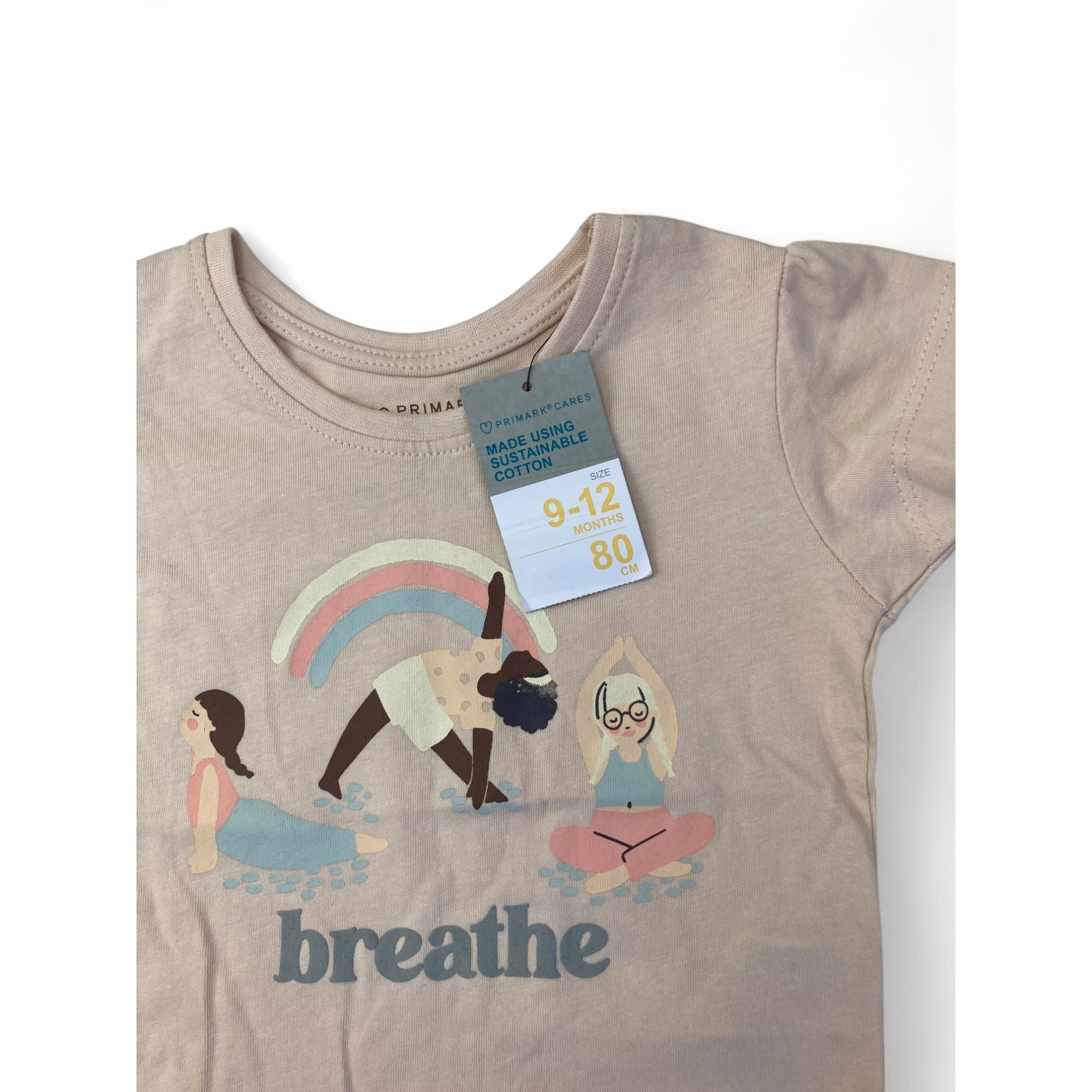 9-12M Light Pink Yoga Poses T Shirt - Primark