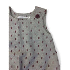 3-6M Grey & Maroon Pinafore Elastic Hem Tunic - Earthchild