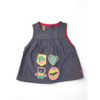 3-6M Blue Chambray Bird Applique Tunic - Mu & Me