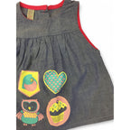 3-6M Blue Chambray Bird Applique Tunic - Mu & Me