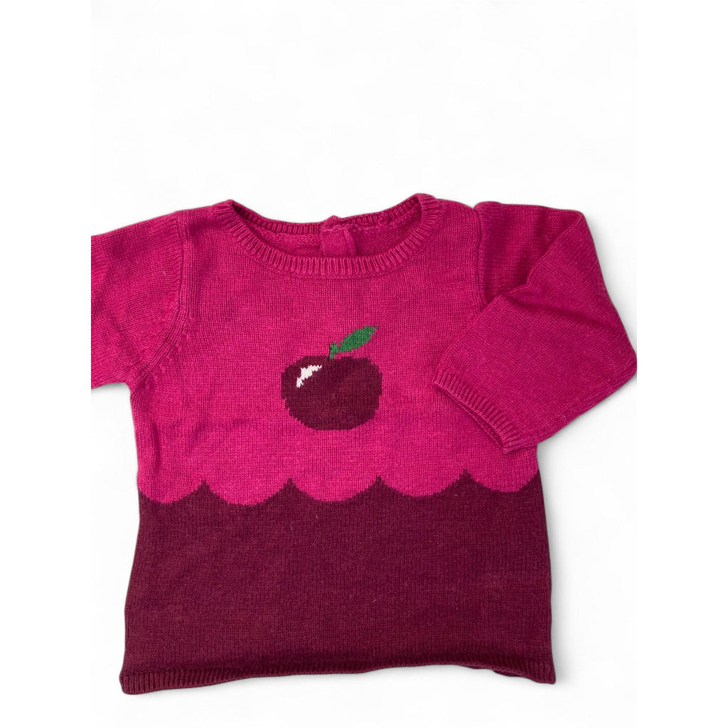 6M Magenta Cherry Knit Sweater - Jacadi