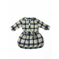 6-12M Navy & Yellow Plaid Belted Tunic Shirt Dress - Earthchild