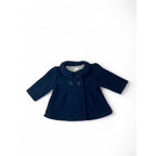 3-6M Navy Blue Fleece Double Breasted Coat - Jasper Conran