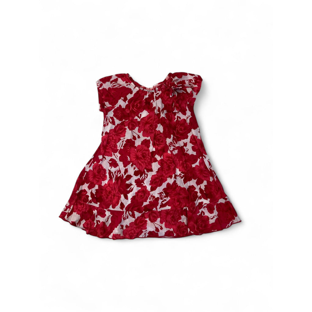 18-24M White & Red Rose Tunic Dress - Keedo