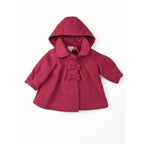 0-3M Cerise Pink Melton Hooded Coat - Monsoon