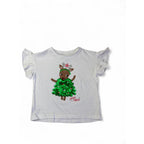 2Y White Flutter Sleeve Sequinned Reindeer Top - Woolworths