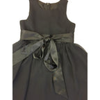 5Y Black Chiffon Belted Flower Girl Dress - Petite Princess By Bride & Co
