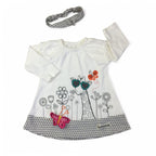 3-6M Cream & Black Patterned Tunic & Headband Set  - Woolworths
