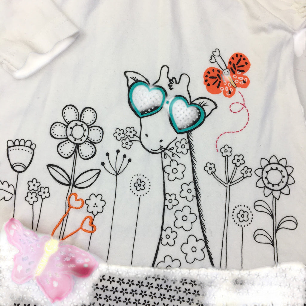 3-6M Cream & Black Patterned Tunic & Headband Set  - Woolworths