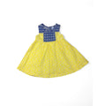 3-6M Yellow & Navy Floral Printed Sleeveless Cotton Dress - Ackermans