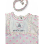 1-3M Cream & Pink Heart Soft Cotton Bodysuit & Headband - Woolworths
