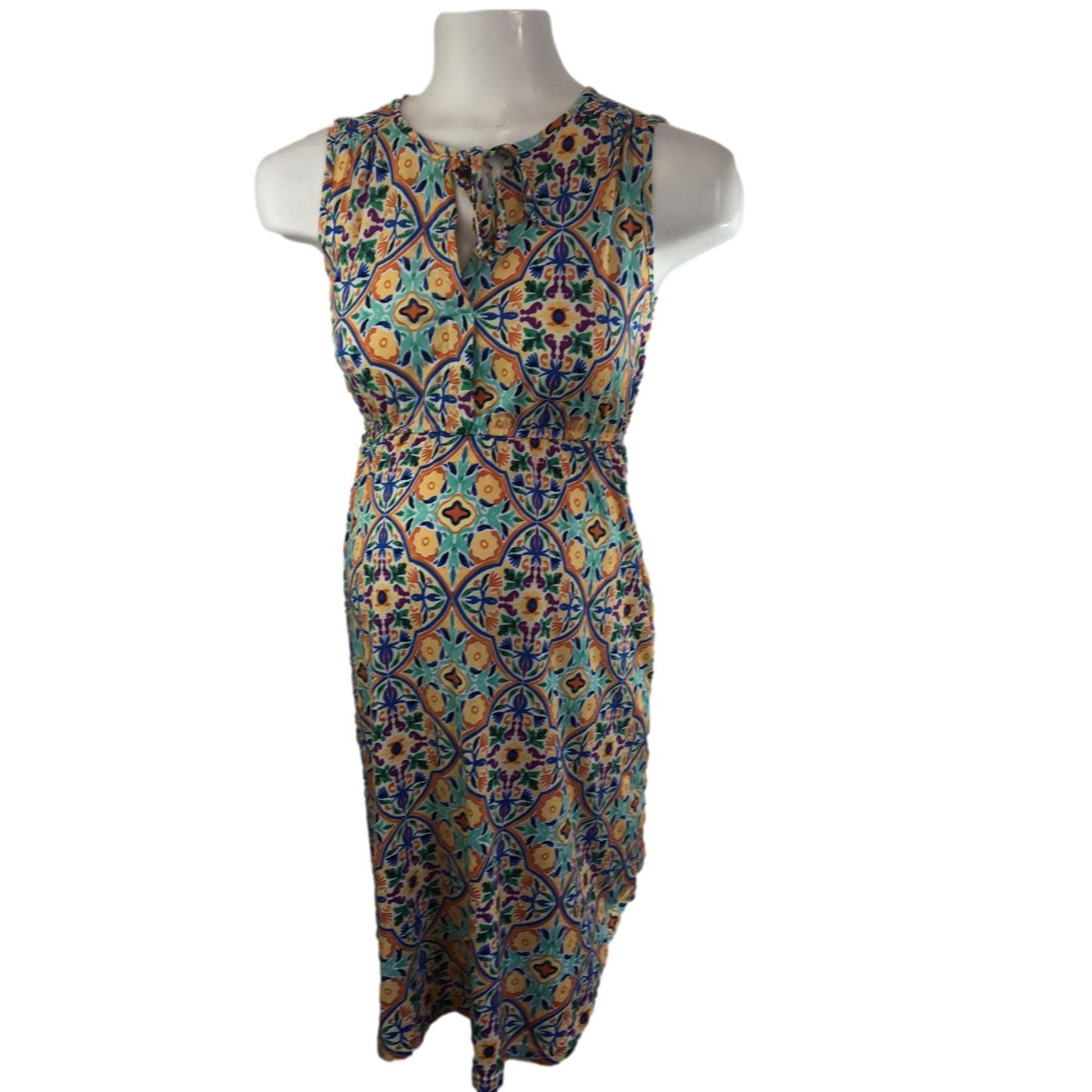Size 8 - Multicolour Aztec Print Maternity Dress - Oakridge