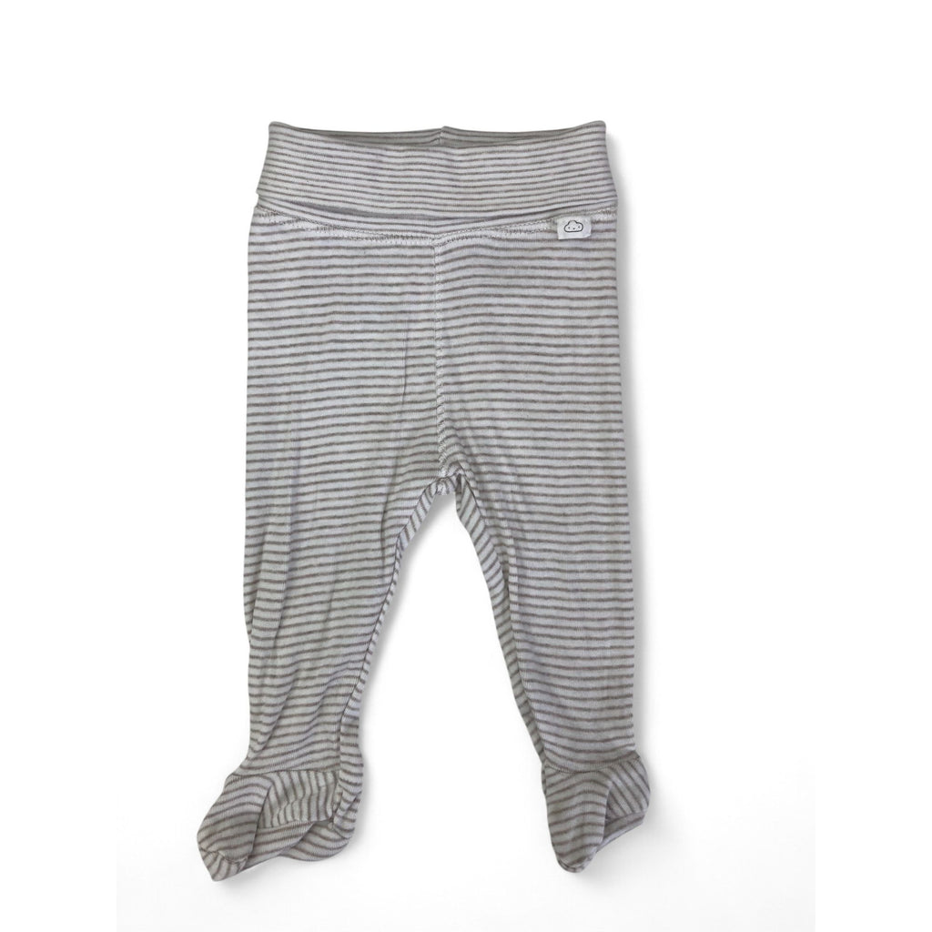 UK 1-2M Tan & White Organic Cotton Stripe Leggings - H&M