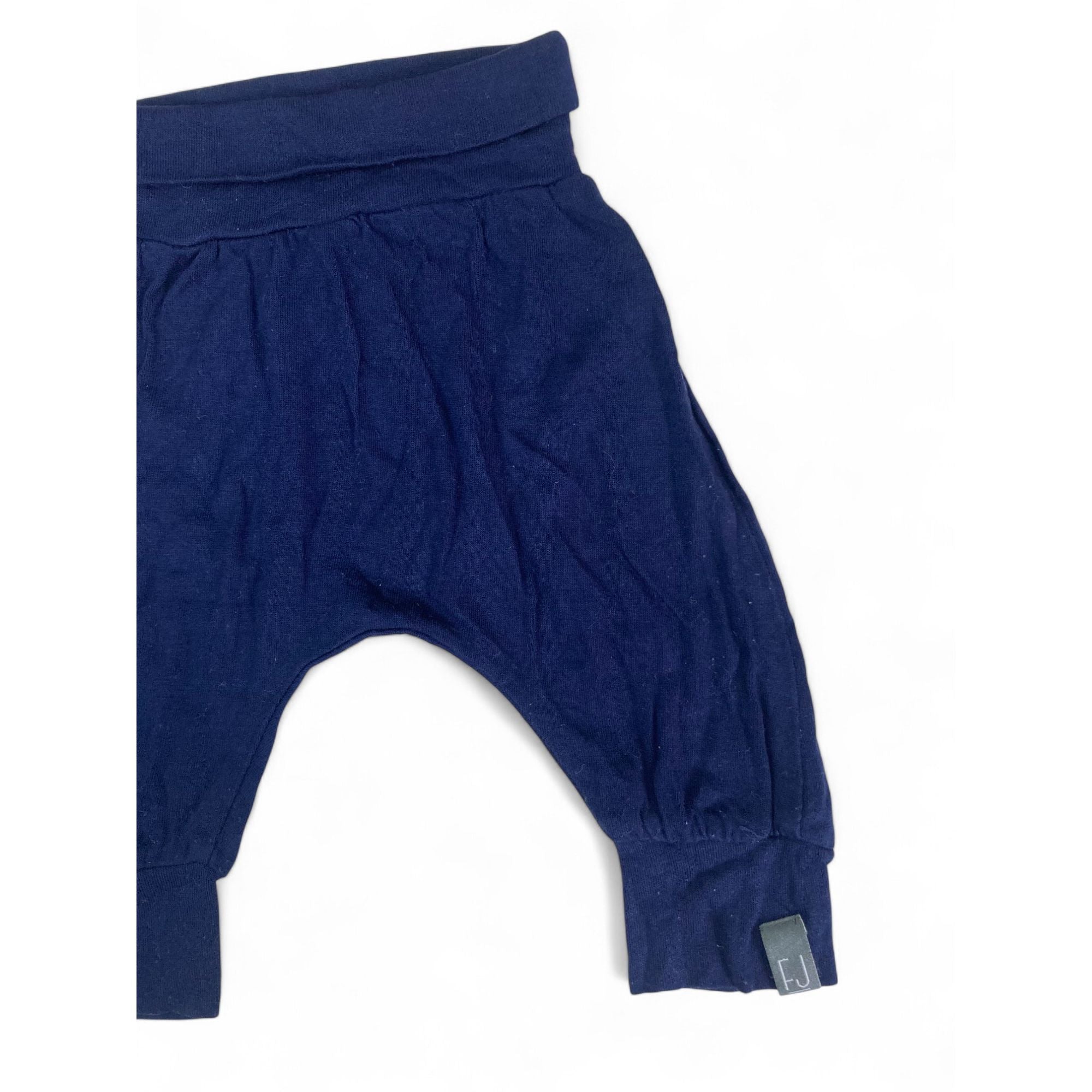 0-3M Navy Blue Cotton Harem Leggings - Fynn Jaxon