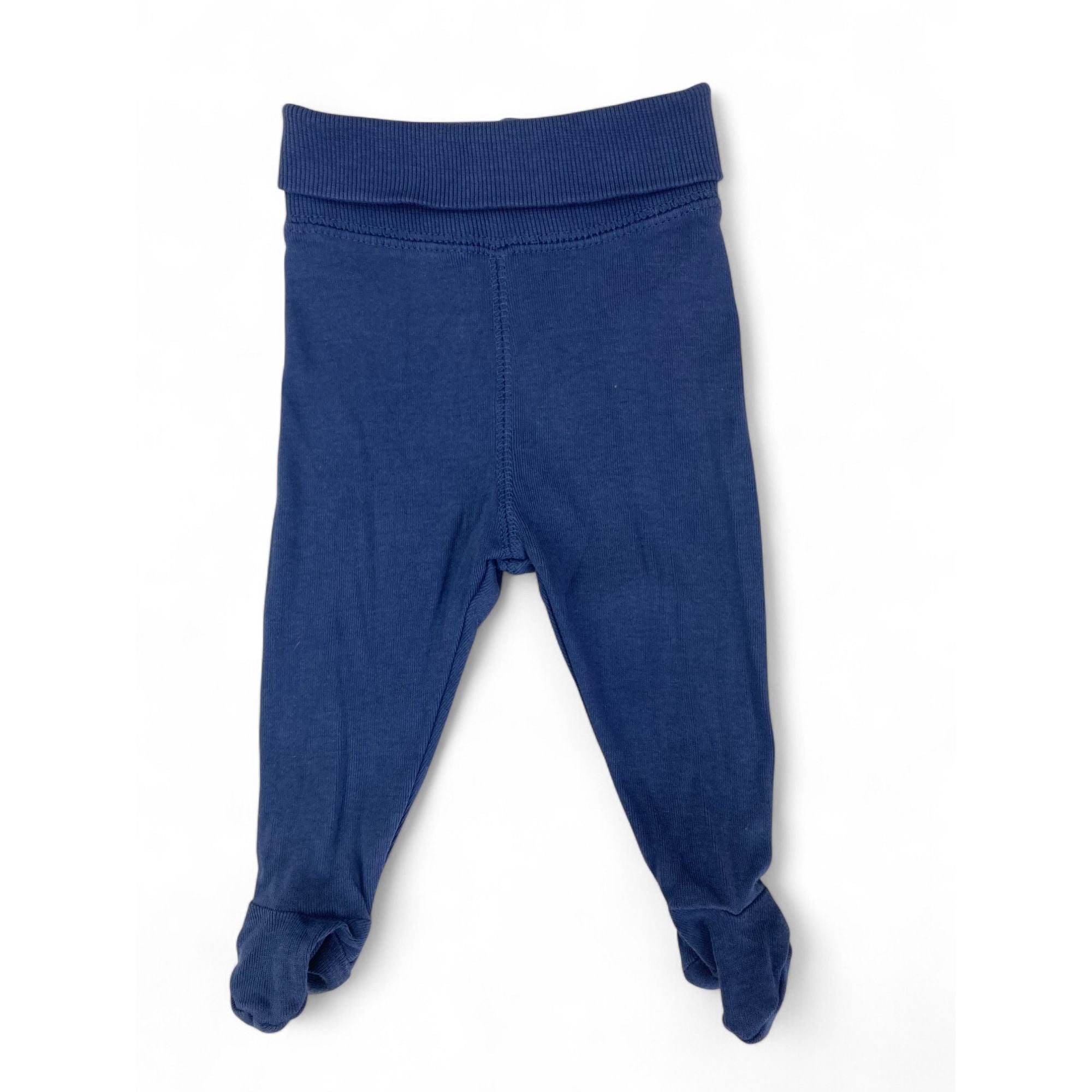 US 1-2M Dark Blue Organic Cotton Leggings - H&M