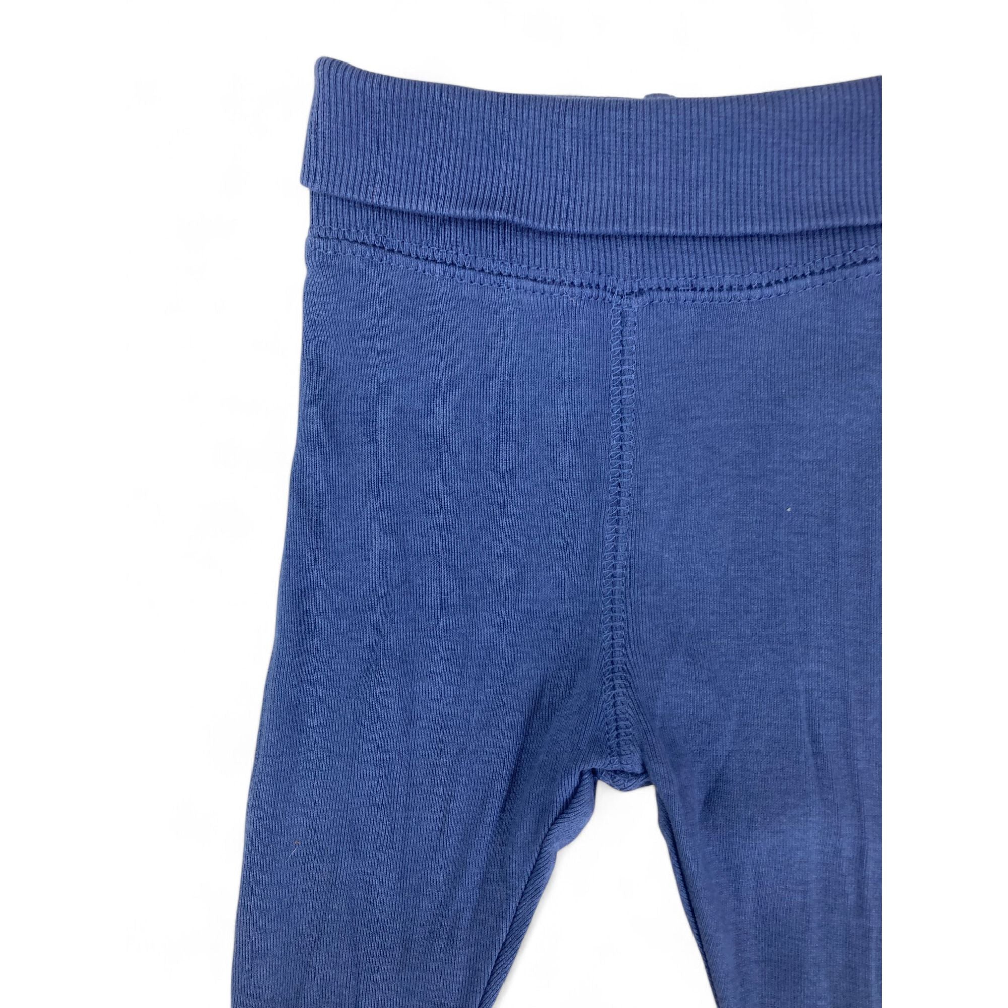 US 1-2M Dark Blue Organic Cotton Leggings - H&M
