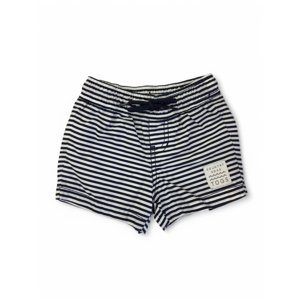 3-6M Navy Blue Stripe Boardshorts - Country Road