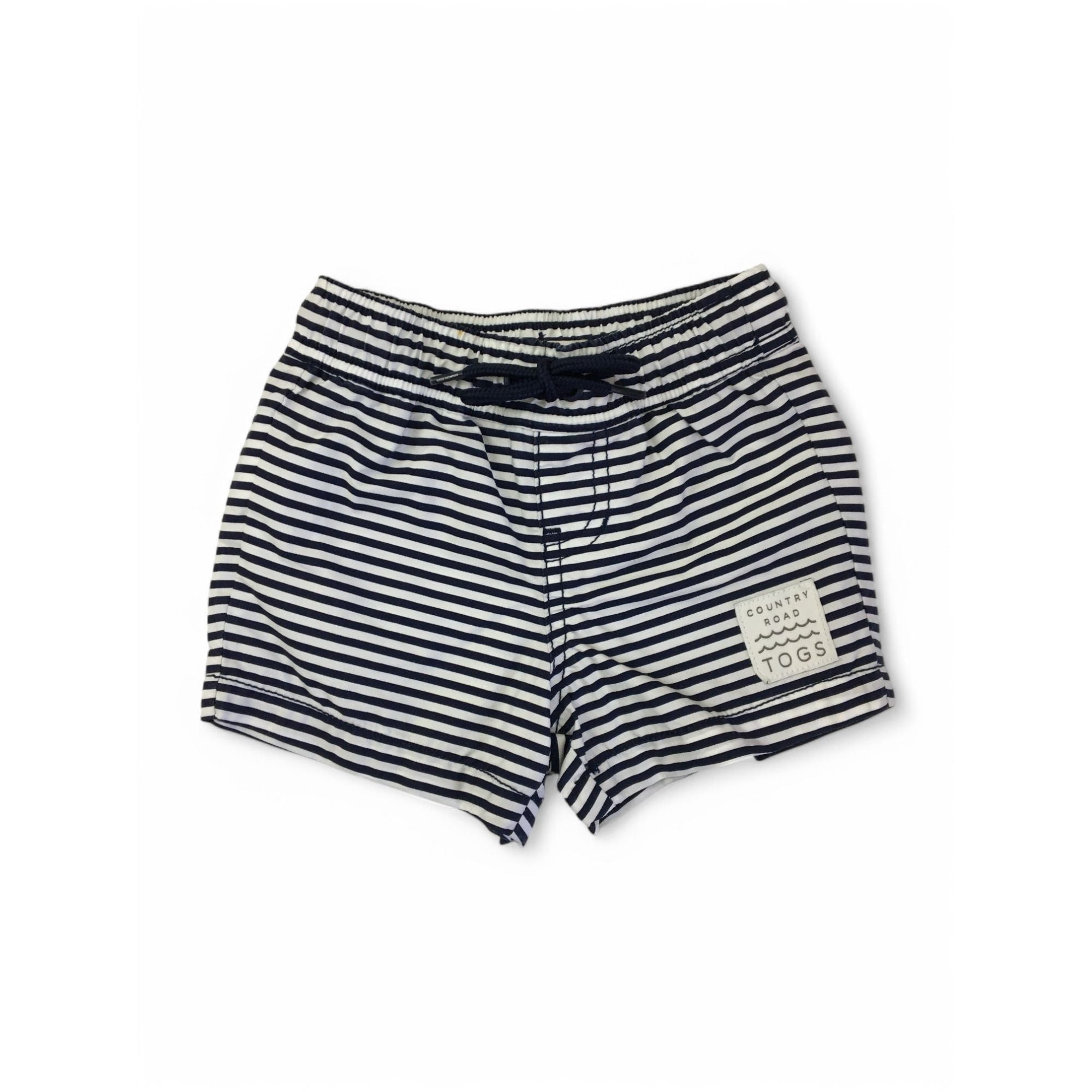 3-6M Navy Blue Stripe Boardshorts - Country Road