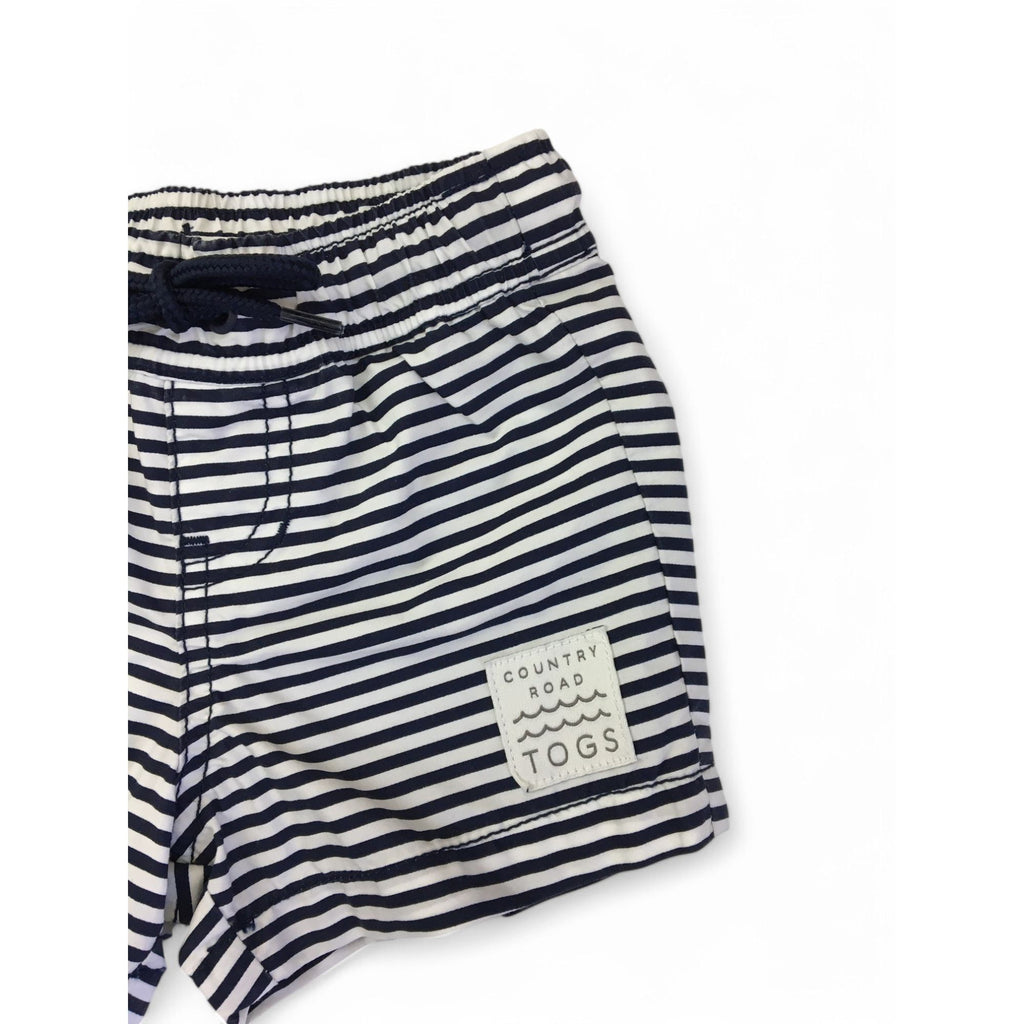 3-6M Navy Blue Stripe Boardshorts - Country Road