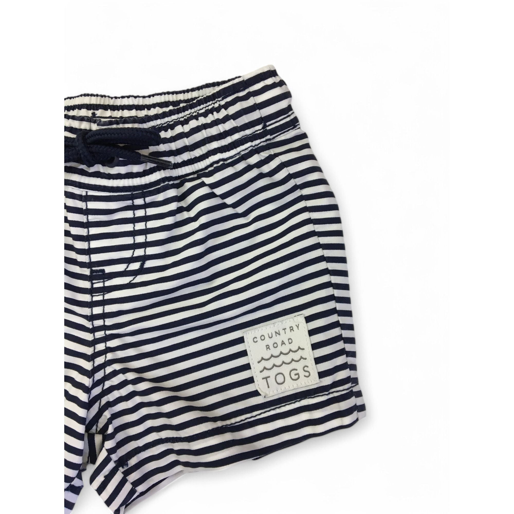 3-6M Navy Blue Stripe Boardshorts - Country Road