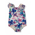 3-6M White, Blue & Purple Butterfly Swimsuit