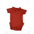 0-3M Orange Collared Bodysuit - Anne Colle Bebe