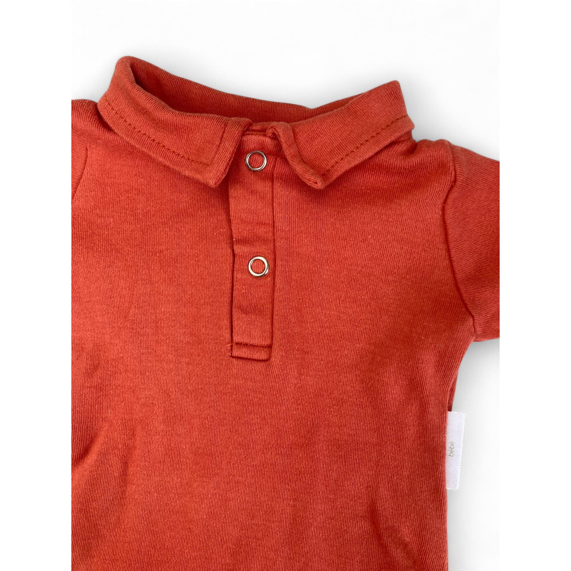 0-3M Orange Collared Bodysuit - Anne Colle Bebe