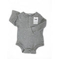 3-6M Grey Button Bubbysuit Bodysuit - Cotton On