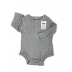 3-6M Grey Button Bubbysuit Bodysuit - Cotton On