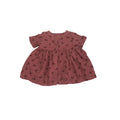 6-12M Mauve Cherry Print Cotton Gauze Dress - Hema