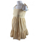 Extra Small - Yellow & Cream Gingham Maternity Dress - Momsy