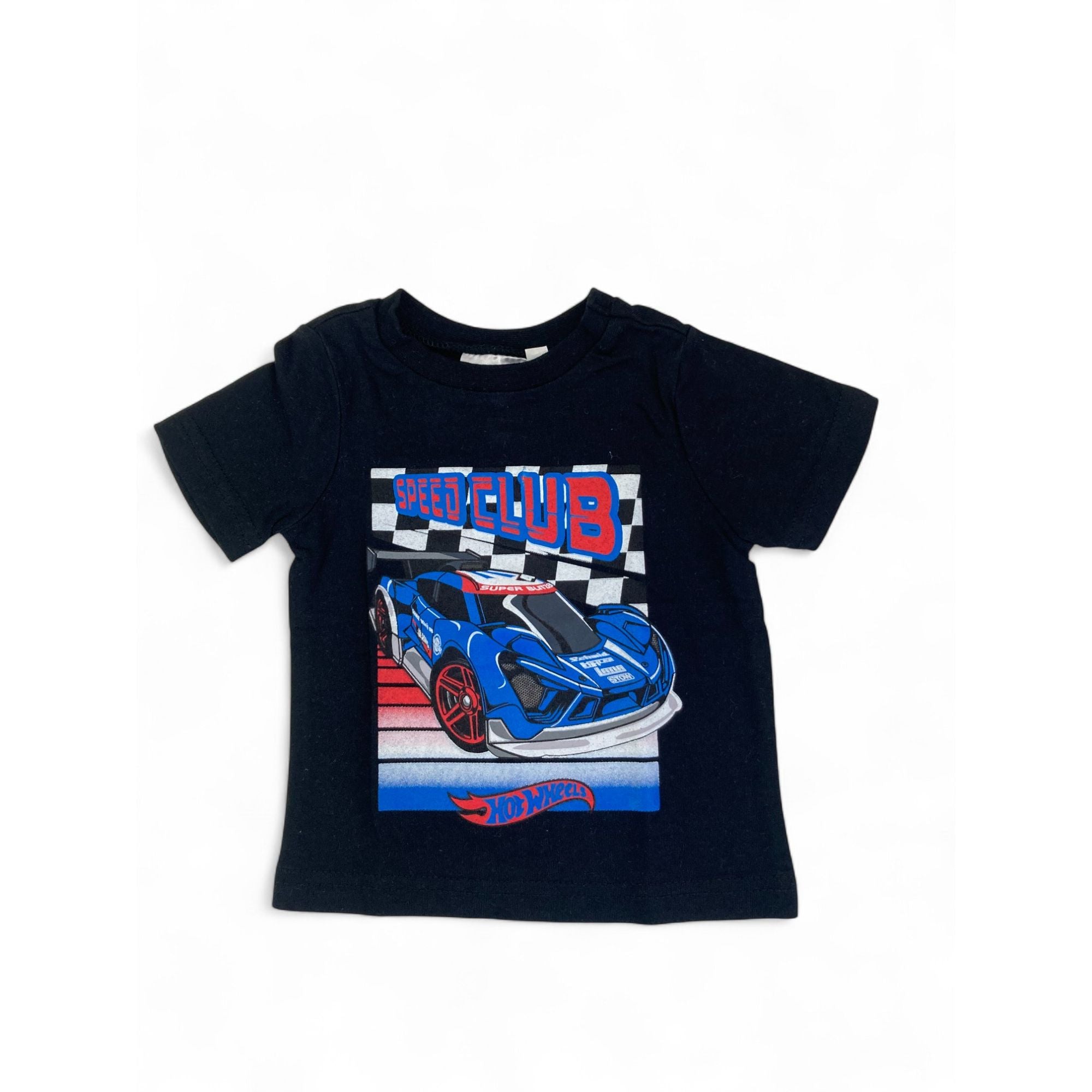 0-3M Black "Hot Wheels" T Shirt - Real